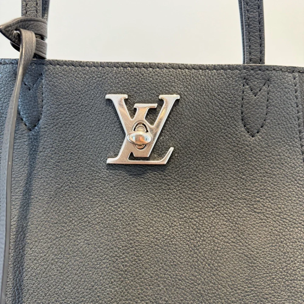 SOLD ❌Louis Vuitton Calfskin Cabas Lockme tote in Black - Picture 9 of 13